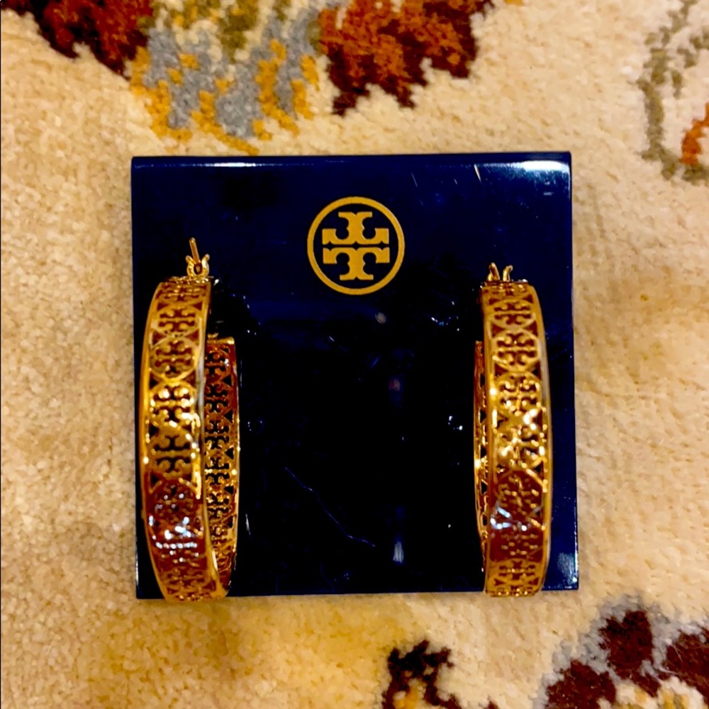 Tory Burch Kinsley Large Gold Hoop Earrings